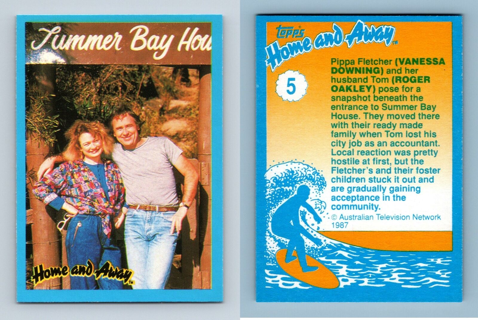 Tom & Pippa Fletcher Pose #5 Home & Away 1987 Topps Trading Card