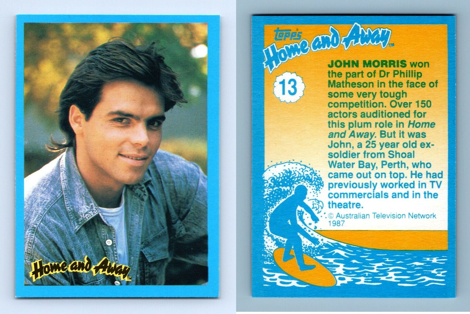 John Morris - Dr Phillip Matheson #13 Home & Away 1987 Topps Trading Card