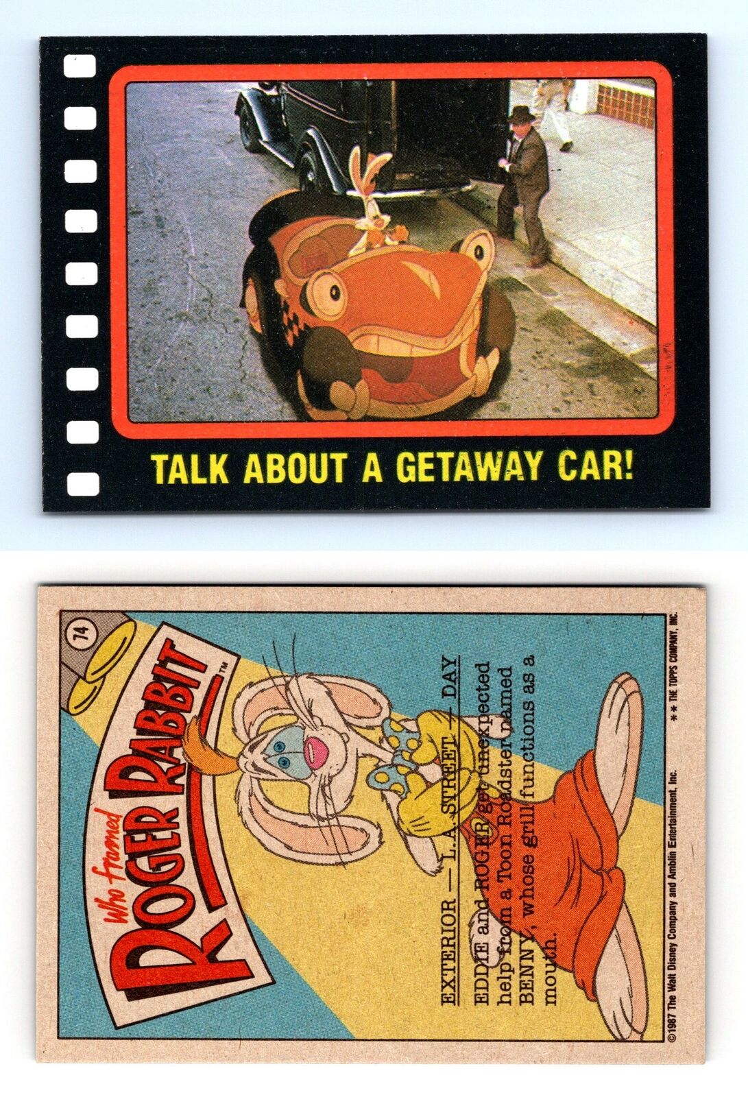 Talk About A Getaway Car! #74 Who Framed Roger Rabbit 1987 Topps Trading Card