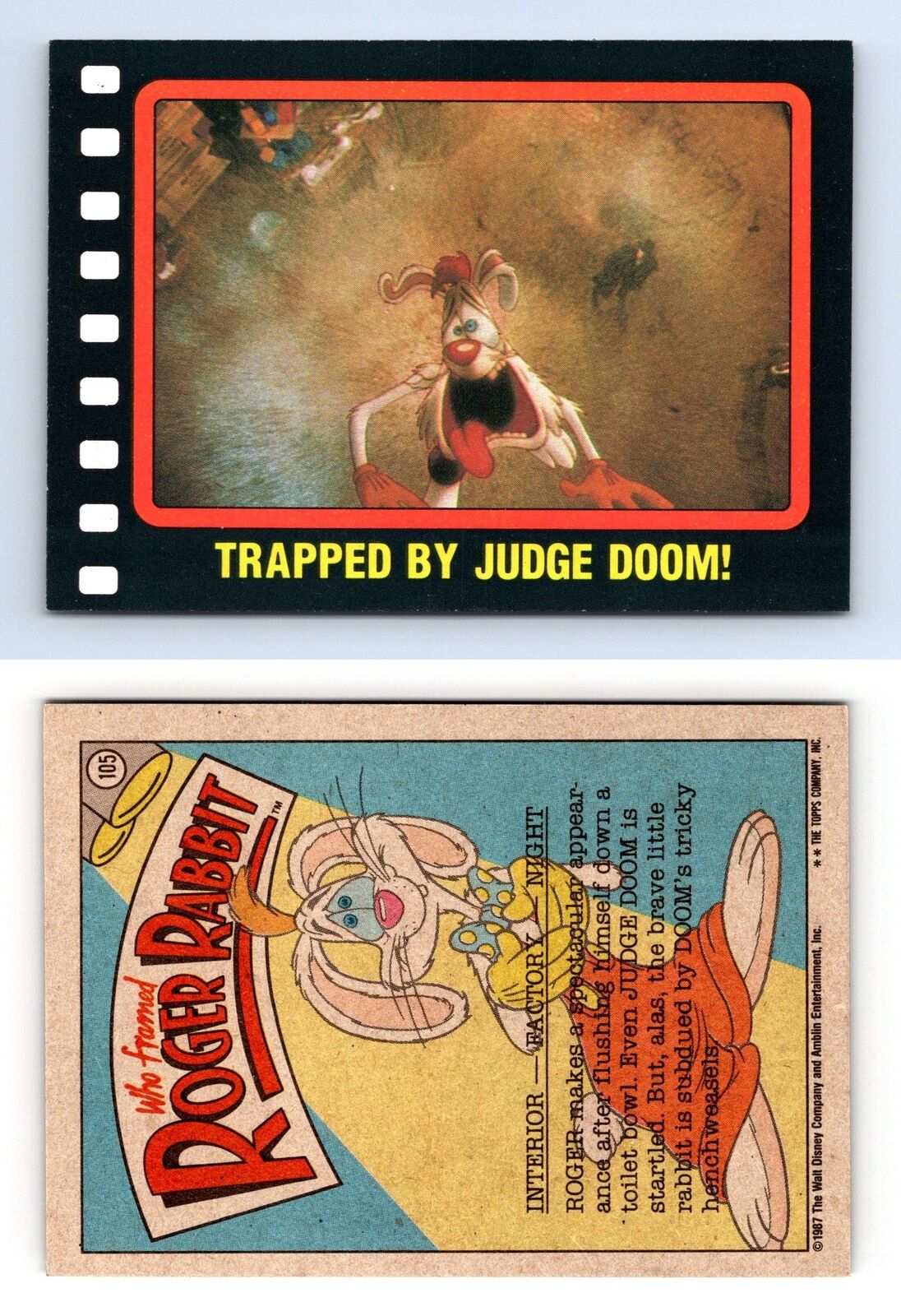 Trapped By Judge Doom #105 Who Framed Roger Rabbit 1987 Topps Trading Card