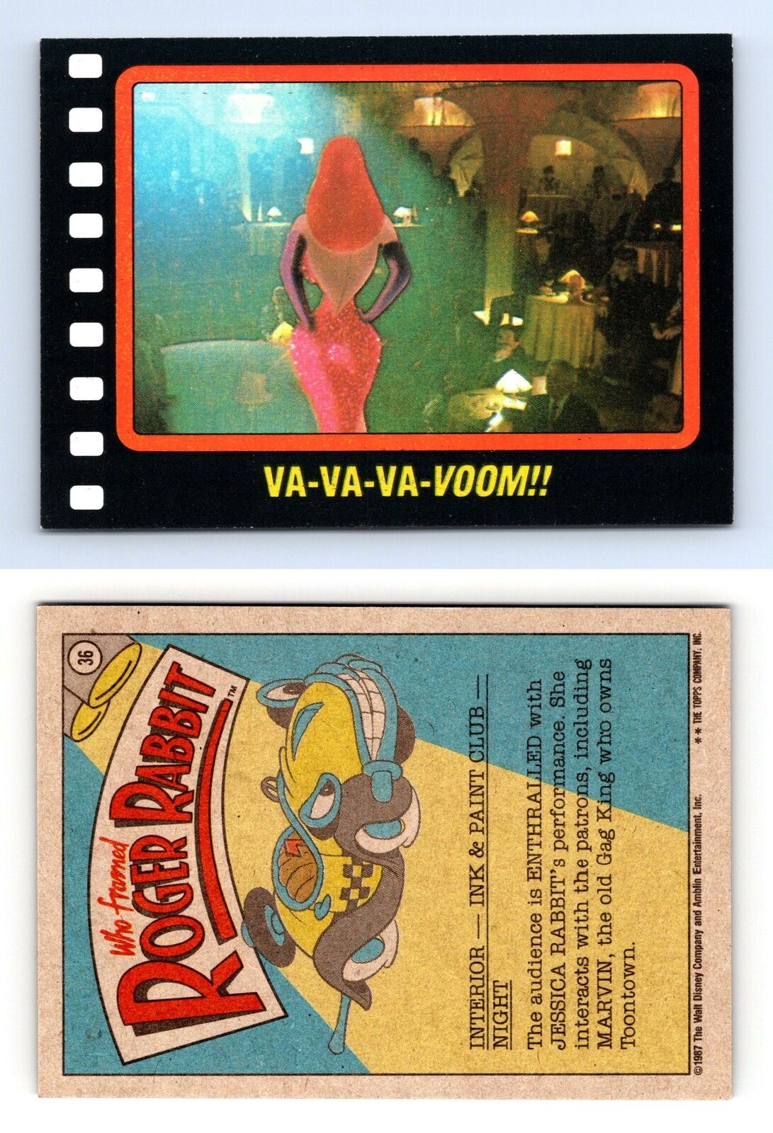 Va-Va-Va-Voom!! #36 Who Framed Roger Rabbit 1987 Topps Trading Card