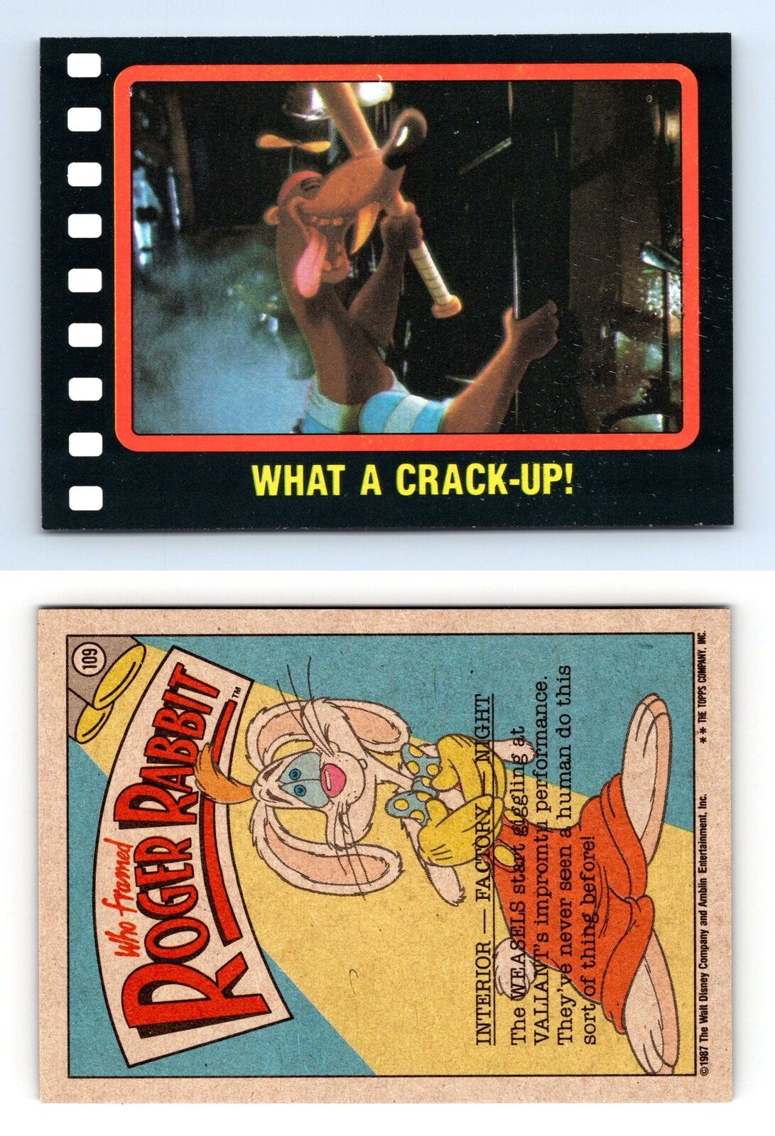 What A Crack-Up #109 Who Framed Roger Rabbit 1987 Topps Trading Card