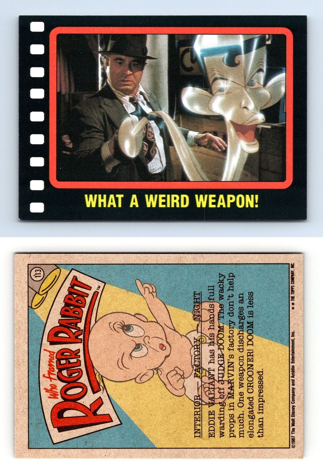 What A Weird Weapon #113 Who Framed Roger Rabbit 1987 Topps Trading Card