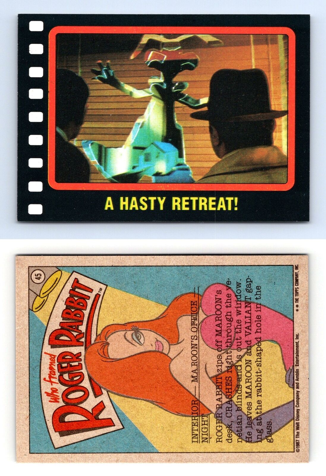 A Hasty Retreat #45 Who Framed Roger Rabbit 1987 Topps Trading Card