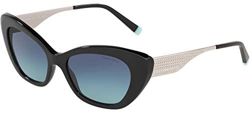 Tiffany & Co. Women's TF4158 TF/4158 8001/9S Black/Blue Cat Eye Sunglasses 54mm